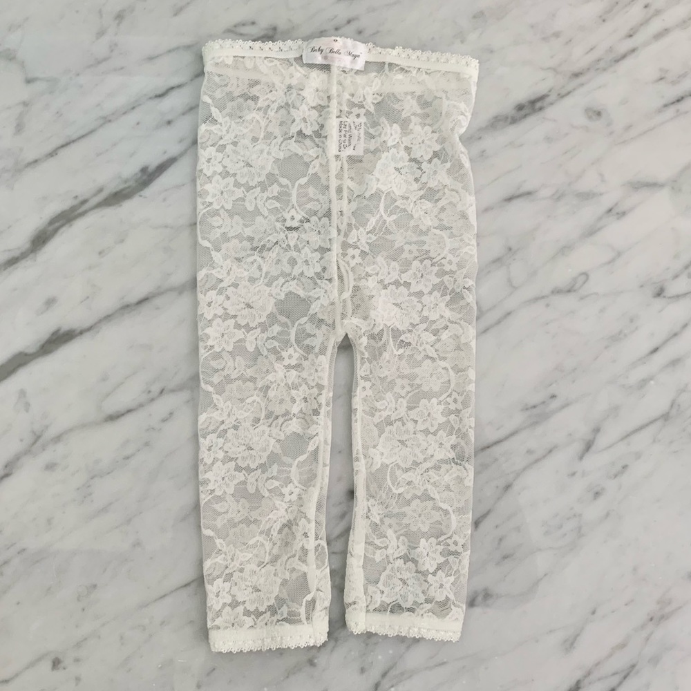 Baby Bella Maya Lace Footless Tights / Leggings White 18 months - Picture 9 of 11